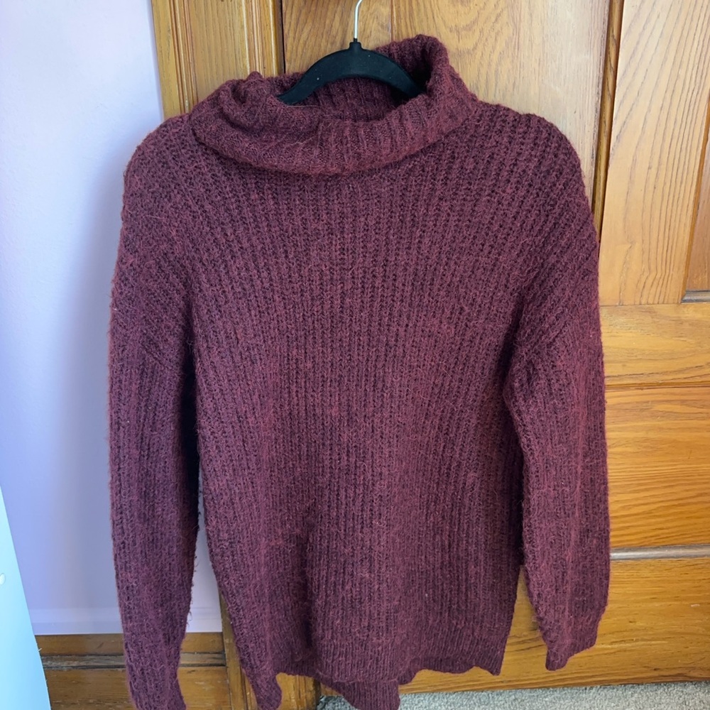 Cowl neck tunic sweater